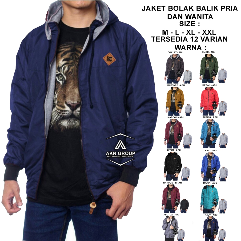 Jual JAKET BOLAK BALIK PRIA BIG SIZE BB 2in1 UKURAN BESAR PARASUT ANTI ...