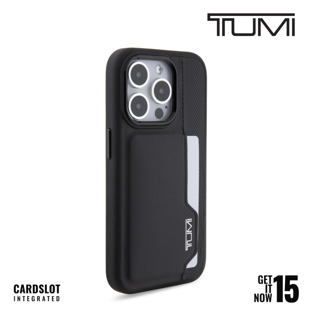 Jual Case IPhone 15 / Plus / Pro / Pro Max TUMI Leather Cardslot