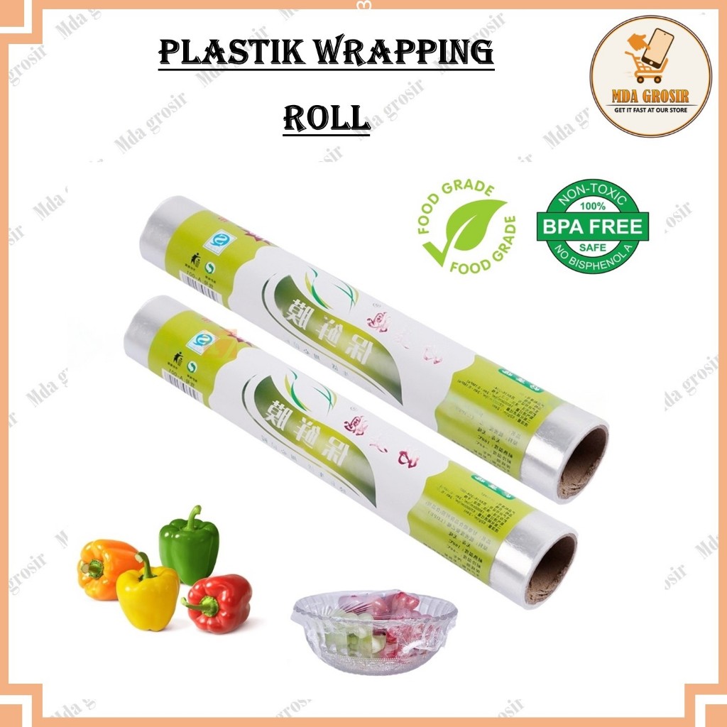 Jual [MDAGROSIR] PLASTIK WRAP - BUNGKUS WRAPPING ROLL FOOD GRADE 30 CM ...