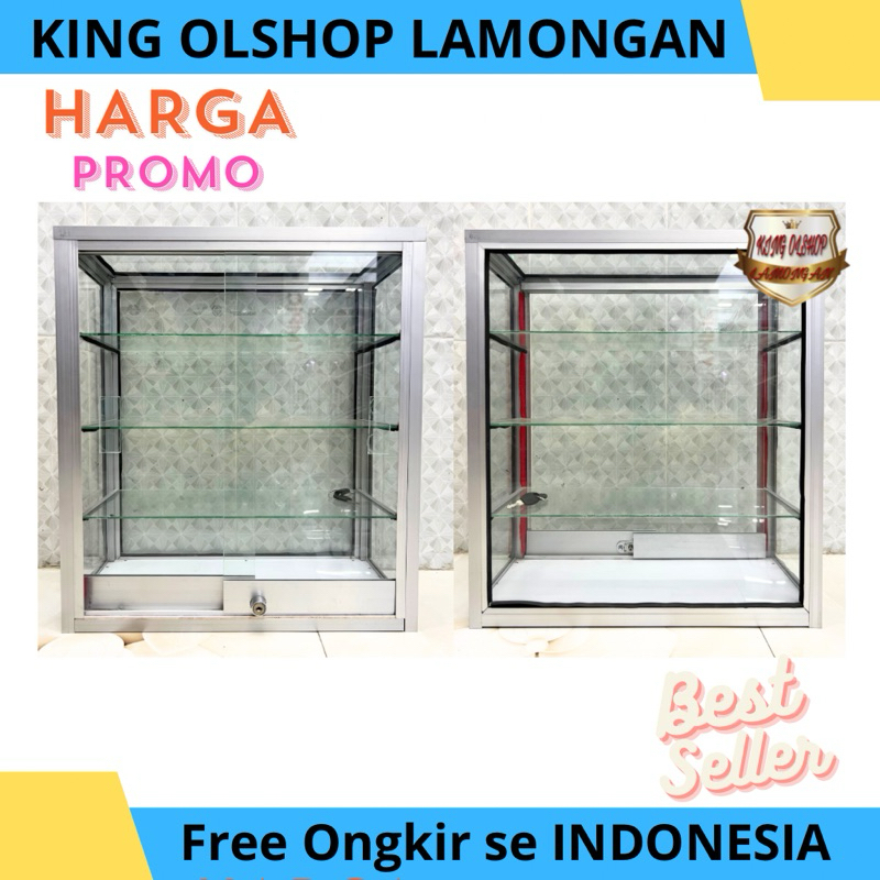 Jual Etalase Rak Kaca Almini Mini kecil Display Warung Jajan Rokok ...