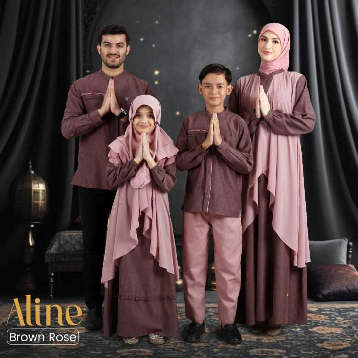 Jual BAJU COUPLE KELUARGA MUSLIM SARIMBIT LEBARAN 2024 RAYYA SERIES
