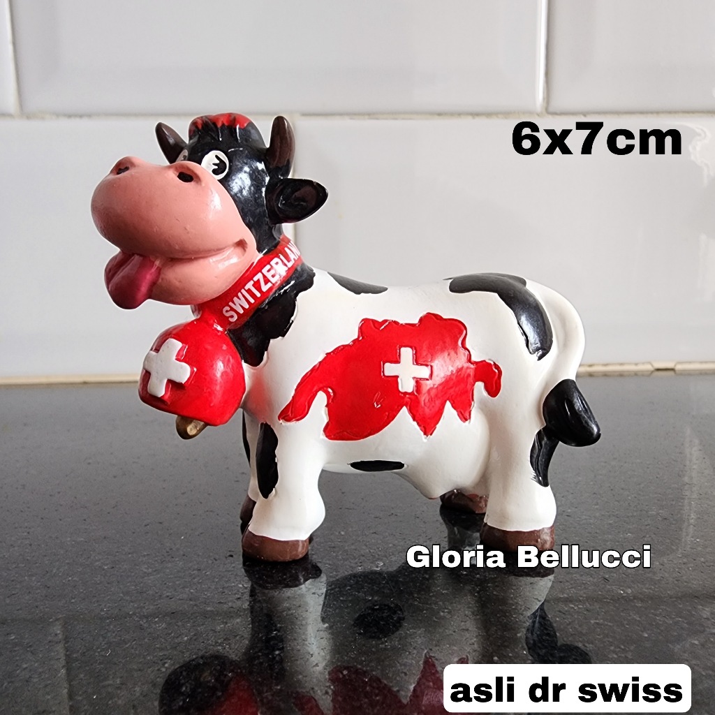Jual miniatur oleh oleh sapi switzerland souvenir negara swiss ...