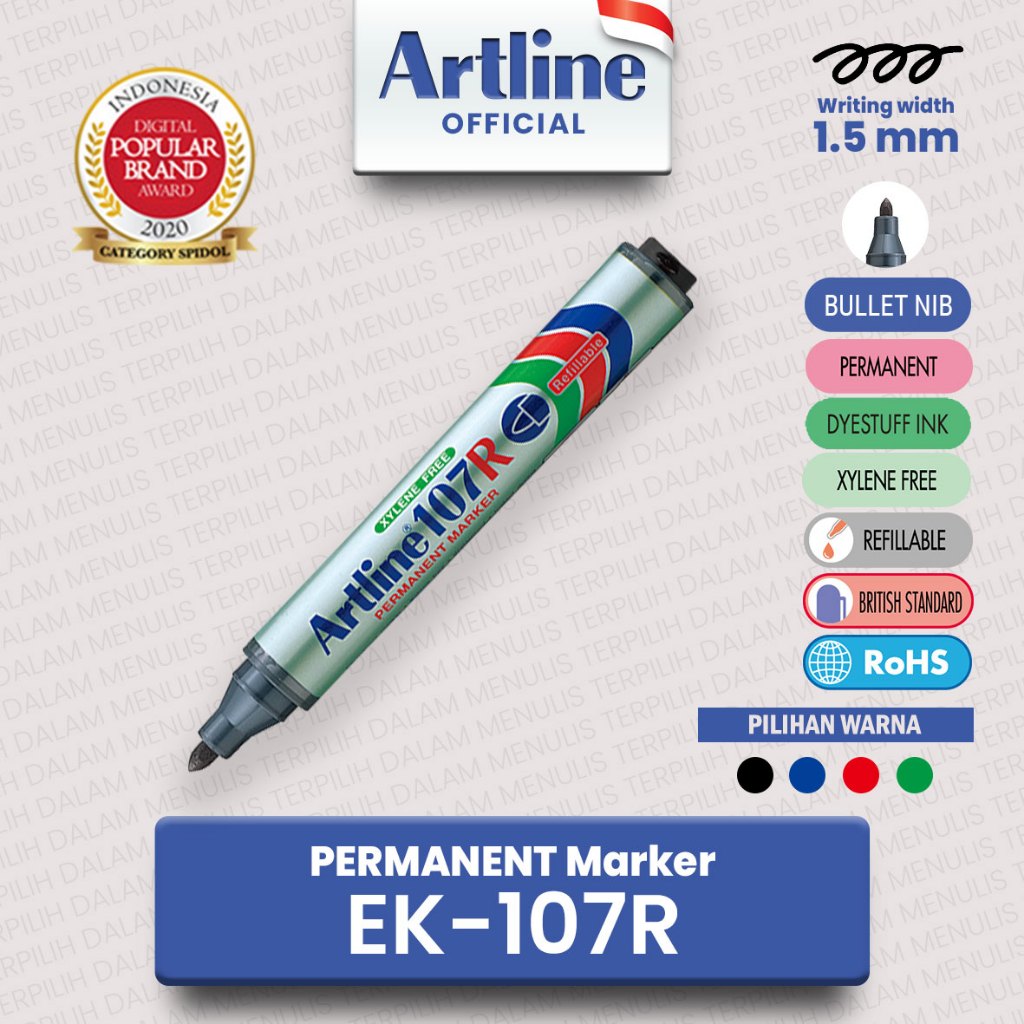 Jual ARTLINE Spidol Permanent Marker EK-107R Shopee Indonesia