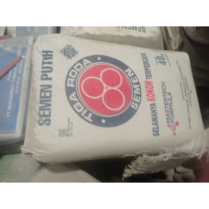 Jual Semen Putih Tiga Roda Semen Plamir White Cement Kemasan Sak