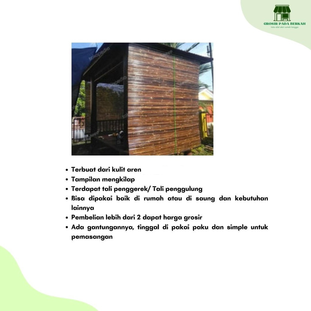 Jual GPB - Tirai Kayu Aren Kerai Kayu Aren Jaragam Kulit Kayu Aren ...