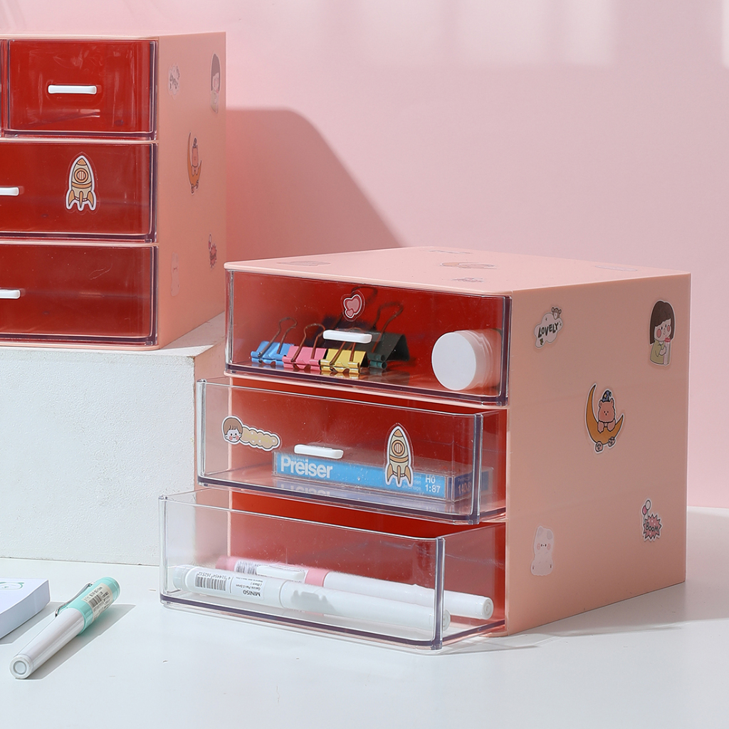 Jual Miniso Organizer Meja Kotak Laci Storage Drawer Laci Susun Rak