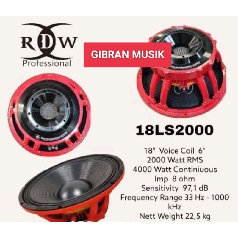 Jual Speaker Komponen RDW 18 LS2000 - 18 INCH | Shopee Indonesia