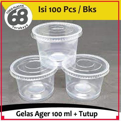 Gelas Plastik Ager-Ager 100ml + Tutup