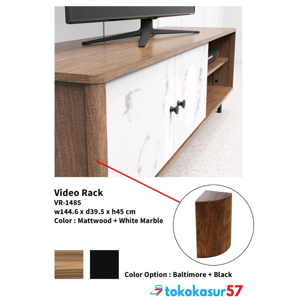 Jual Meja TV / Rak TV + Video Rack ukuran 145x40x45 cm EXPO VR-1485 ...