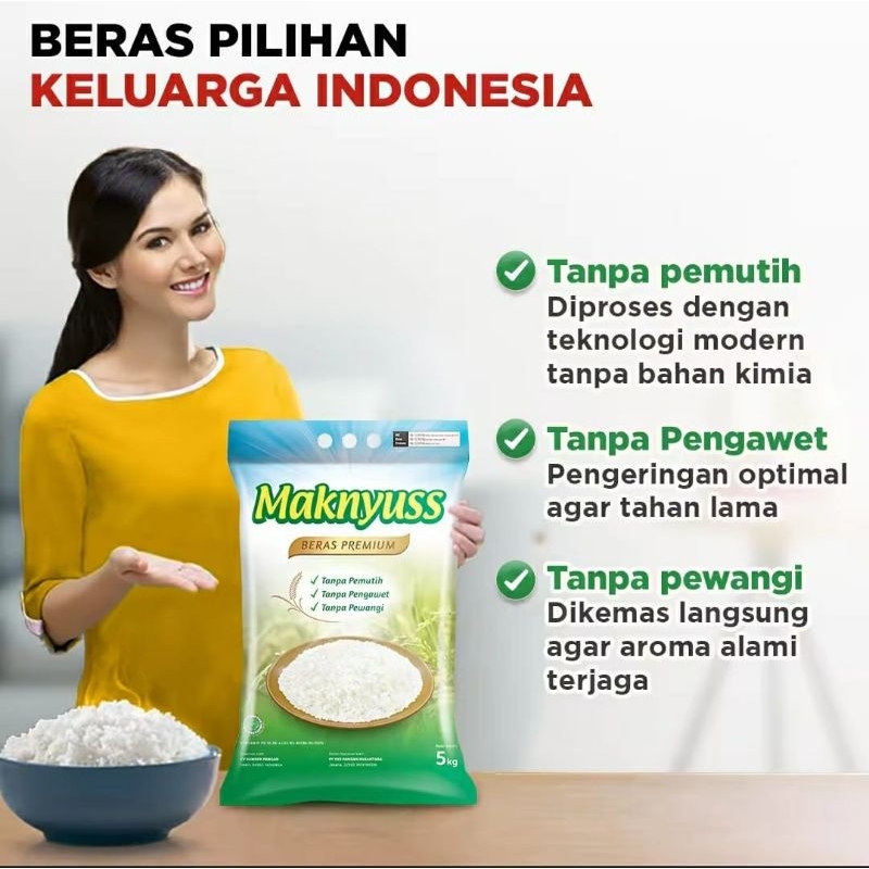 Jual Beras Premium 5kg Maknyuss Beras Pulen | Shopee Indonesia