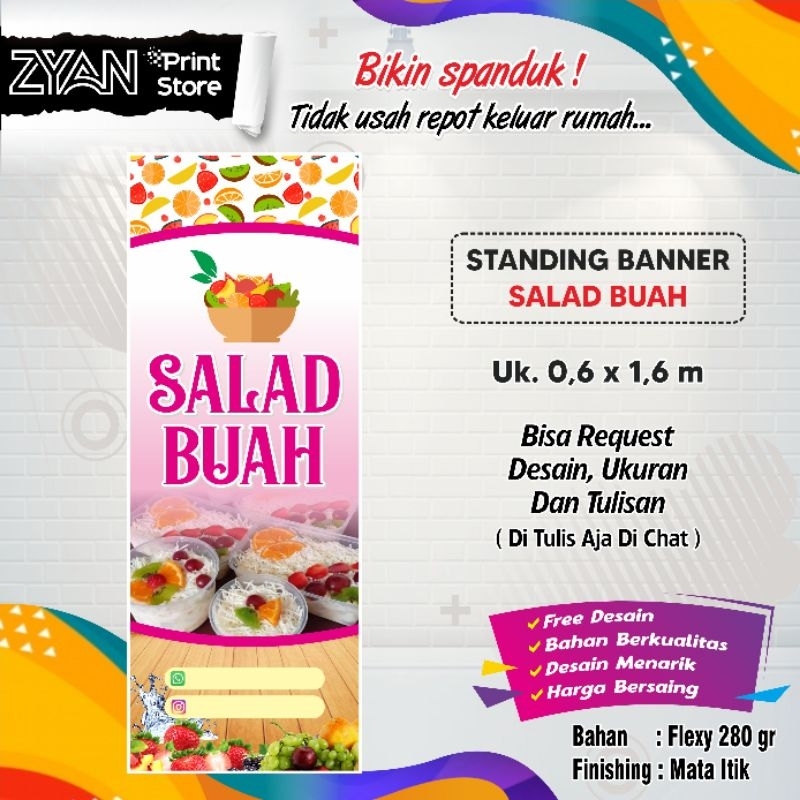 Jual SPANDUK BANNER SALAD BUAH | Shopee Indonesia