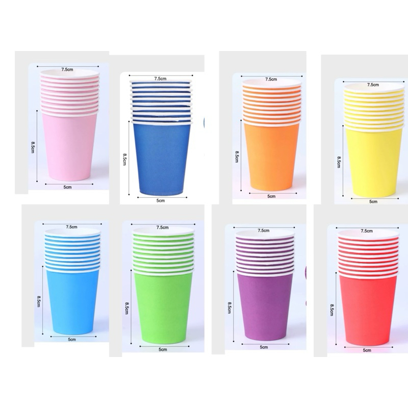 Jual gelas kertas warna polos/pesta/9oz/10pcs/party/250ml/paper cup ...