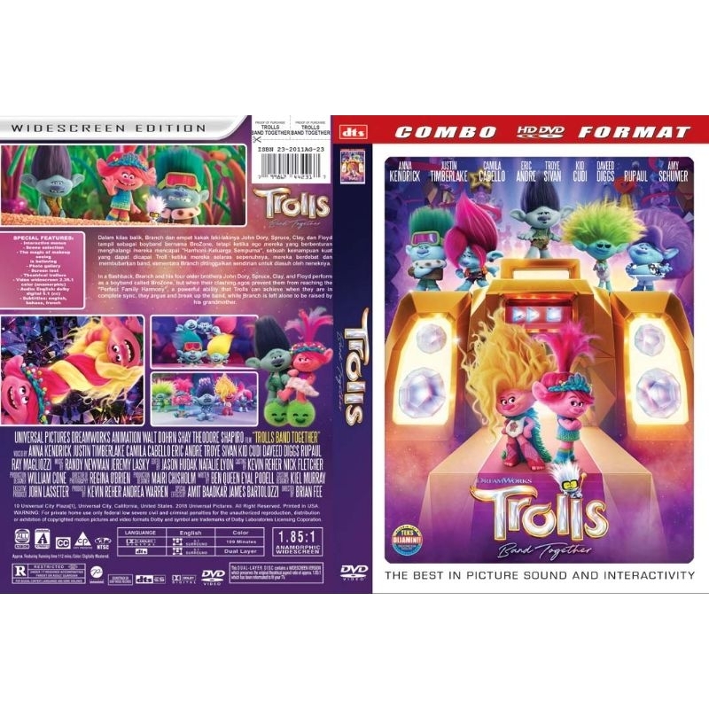 Jual dvd Trolls Band Together 2023 OD DTS R1 {Animation, Adventure