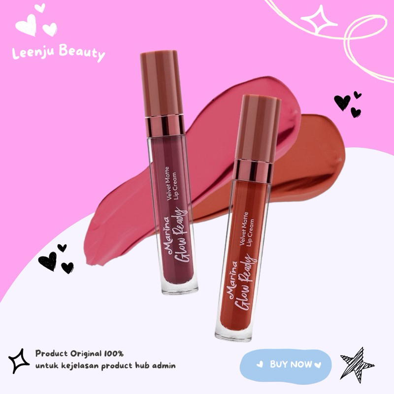 Jual MARINA Velvet Matte Lip Cream Glow Ready 5ml | Shopee Indonesia