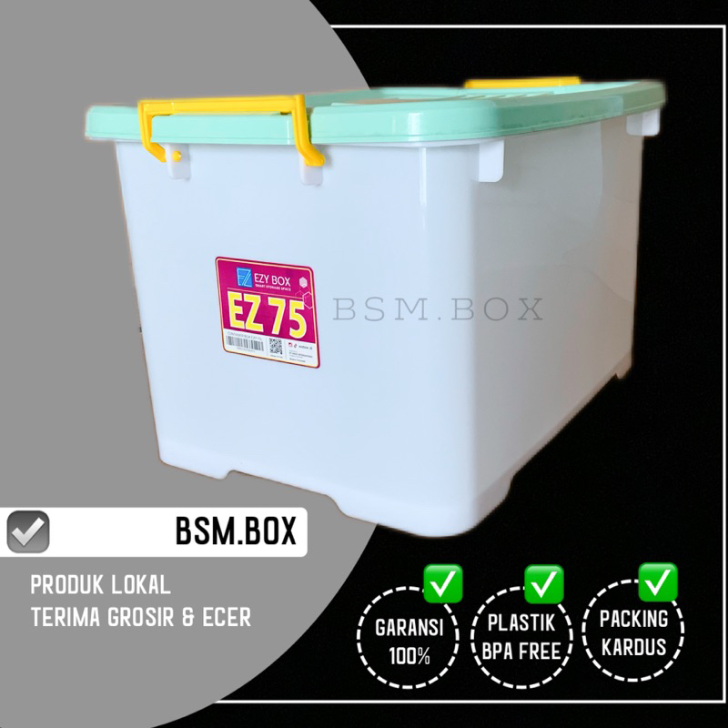 Jual Bsm Container Box Ezy Cb Liter Kotak Tempat Penyimpanan Wadah Plastik Dengan Roda Kuat