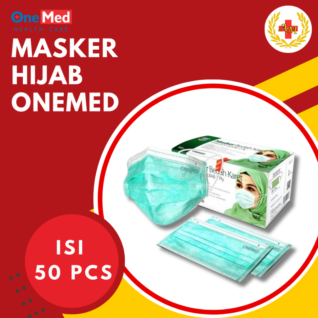 Jual Masker Bedah Hijab/ Headloop Onemed 3 Ply | Shopee Indonesia