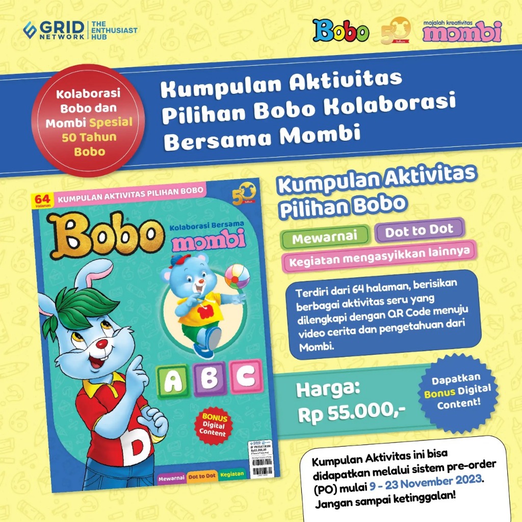 Jual Buku Majalah Bobo Dan Mombi Edisi Koleksi Terbatas 50 Tahun ...