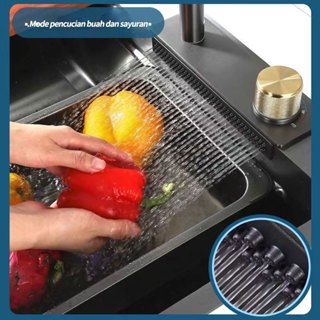 Jual Kitchen Sink Hitam Dengan Keran Yang Bisa Disesuaikan/ Bak Cuci ...