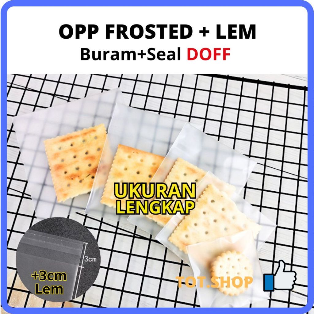 Jual Isi 100pcs Tebal Plastik Opp Doff Lem Frosted Polos Seal Kemasan Food Grade Cookies 6668