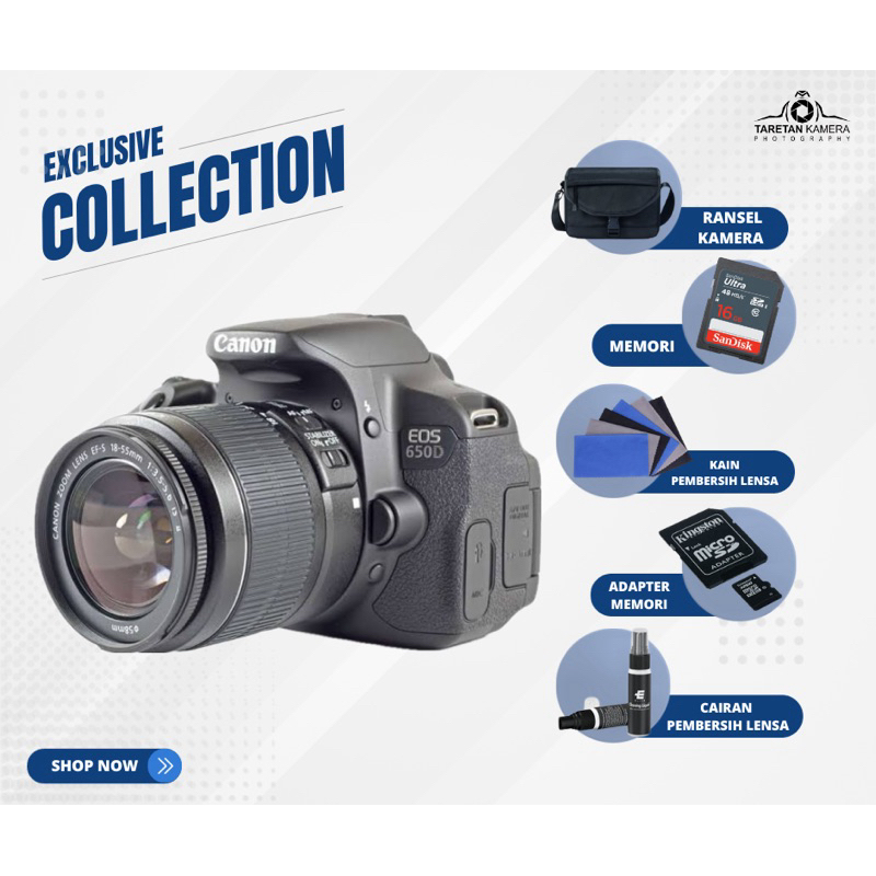 Jual Canon 650d Kit 18-55 Banyak bonus dan Bergaransi Toko | Shopee ...