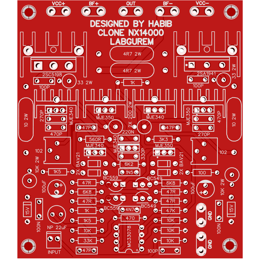 Jual PCB nx14000 Amplifier class AB Dobel layer | Shopee Indonesia