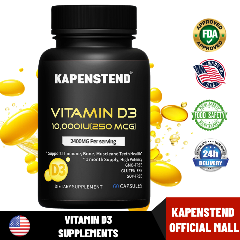 Jual Kapsul Vitamin D3 10000 iu (250 mcg) untuk Fungsi Otot yang Sehat