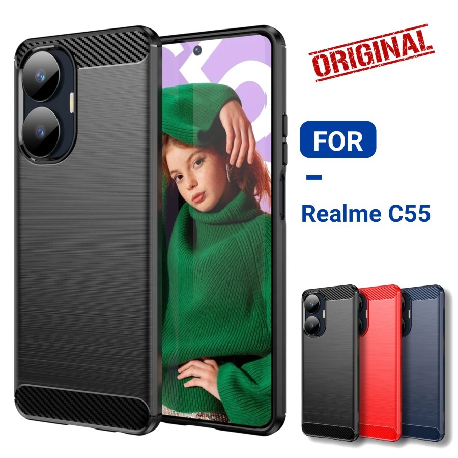 Jual CASE REALME C55 CASE CARBON RUGGED ARMOR ANTI SHOCKPROOF | Shopee ...