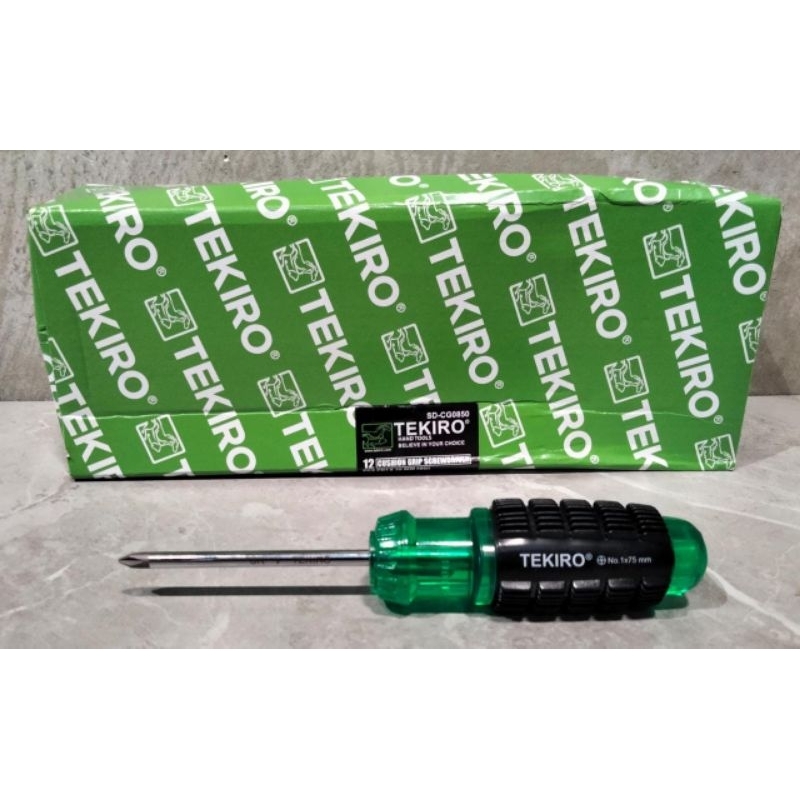 Jual OBENG TEKIRO PLUS 1 X 75 / MINUS 5 x 75 GAGANG KARET | Shopee ...