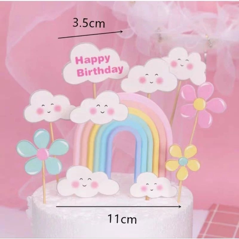 Jual Topper Rainbow FLOWER / Dekorasi Cake Bunga dan Pelangi Bahan ...