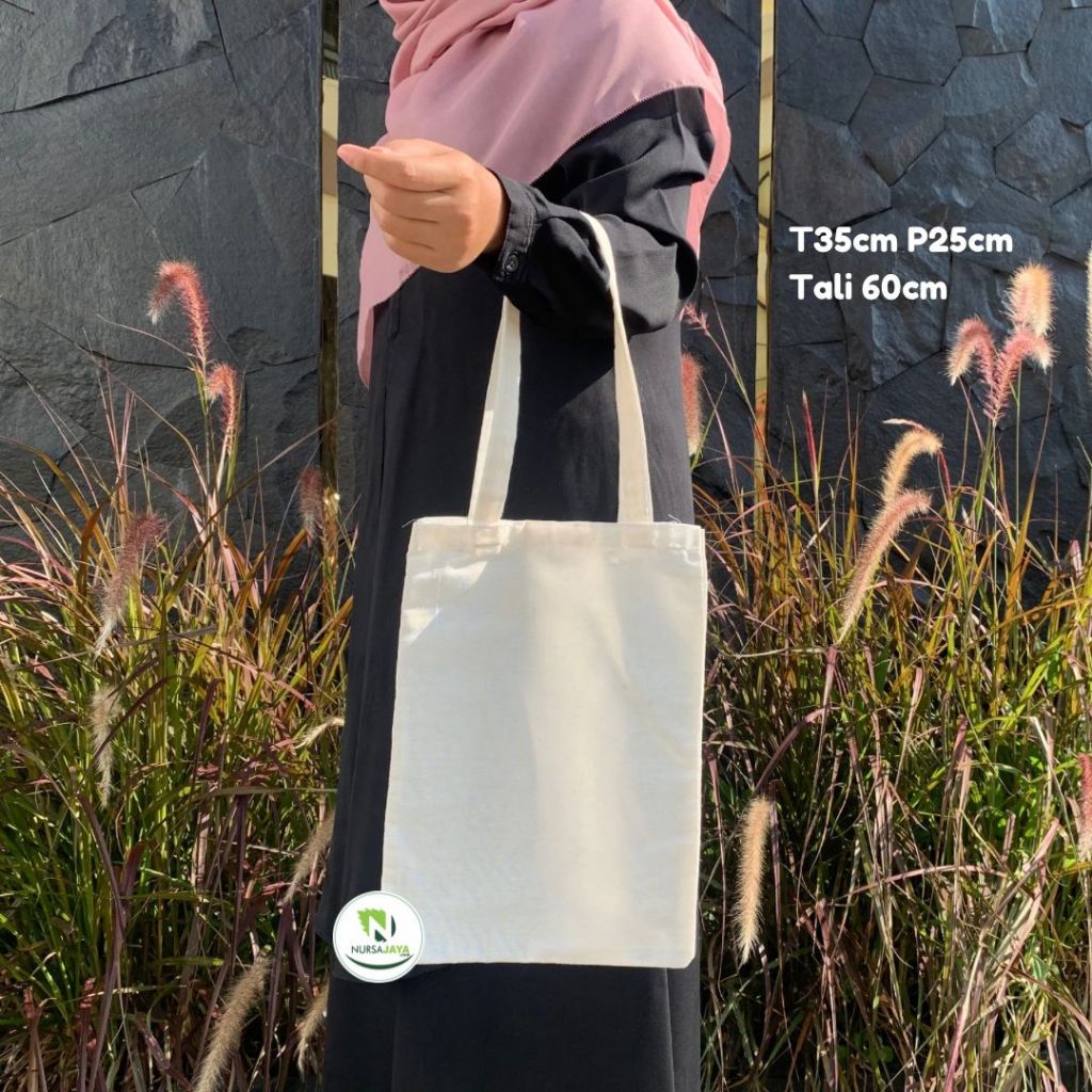 Jual Ready Stock Totebag Blacu Polos Tas Murah Kanvas Calico Shopee