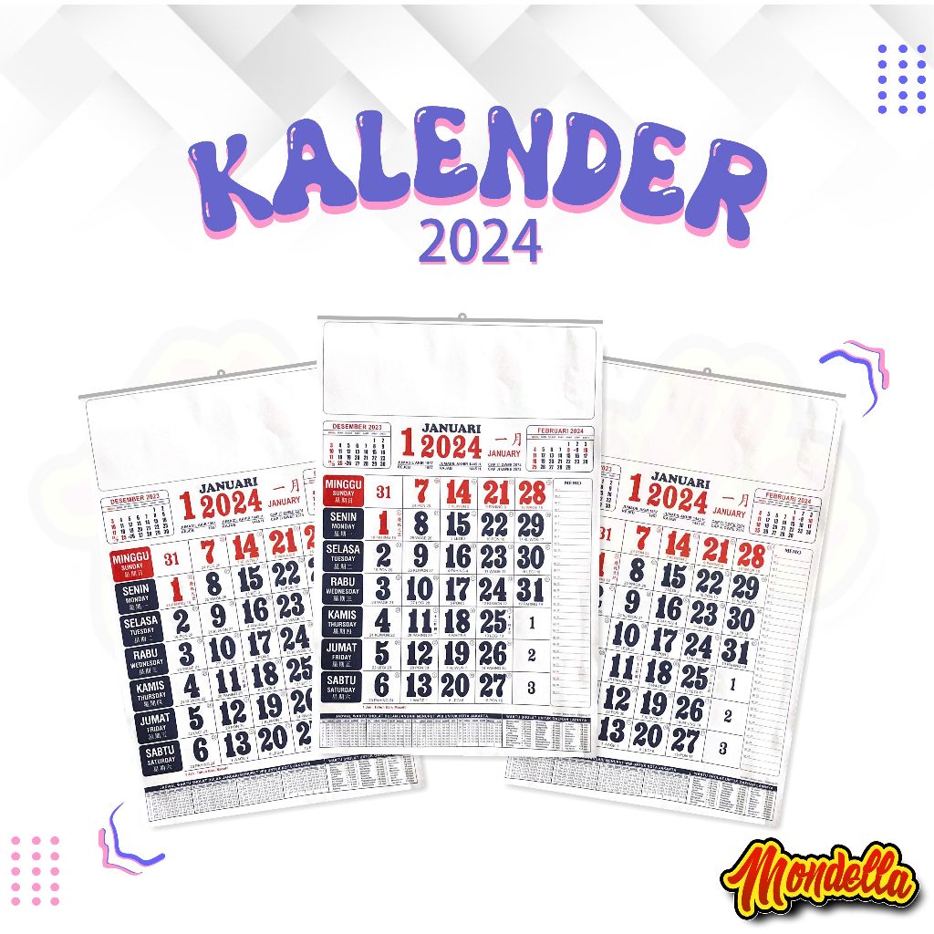 Jual Kalender Dinding 2024 Kalender Almanak 2024 Kalender Jawa 2024