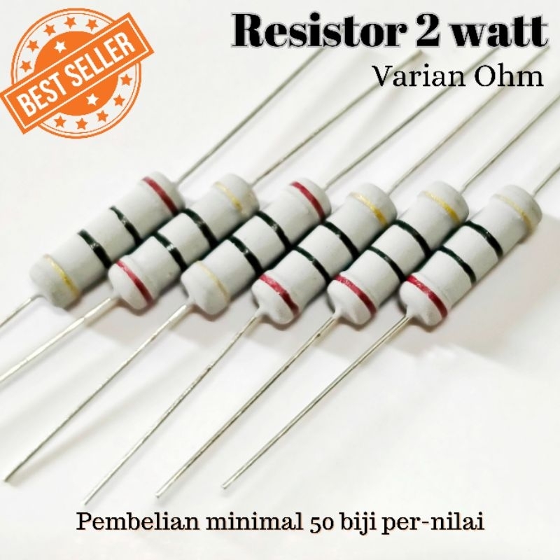 PATIKIL Kit Resistori 105 Pezzi - 2W, 1%, Pellicola Metallica, Da 10Ω A 91Ω, 21 Valori (5x Ogni Valore), Per Fai-da-Te