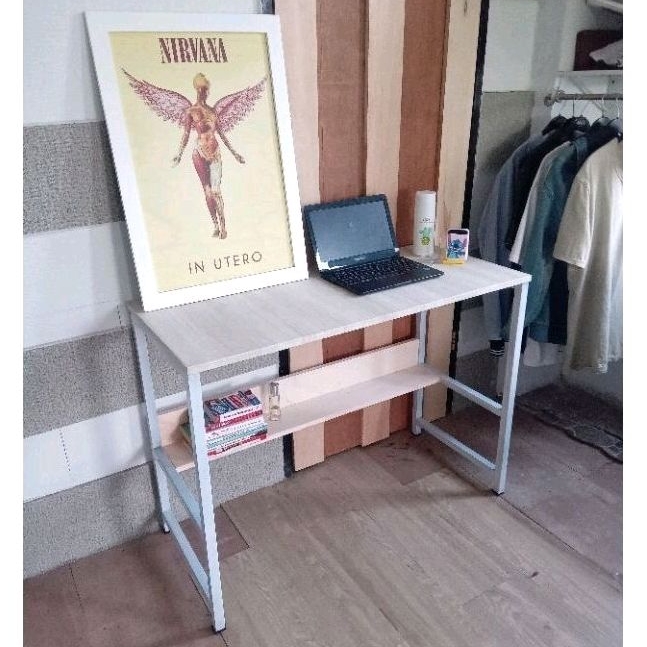 Jual Meja Belajar & Komputer Laptop Rangka Besi Papan Blokboard Rakitan ...