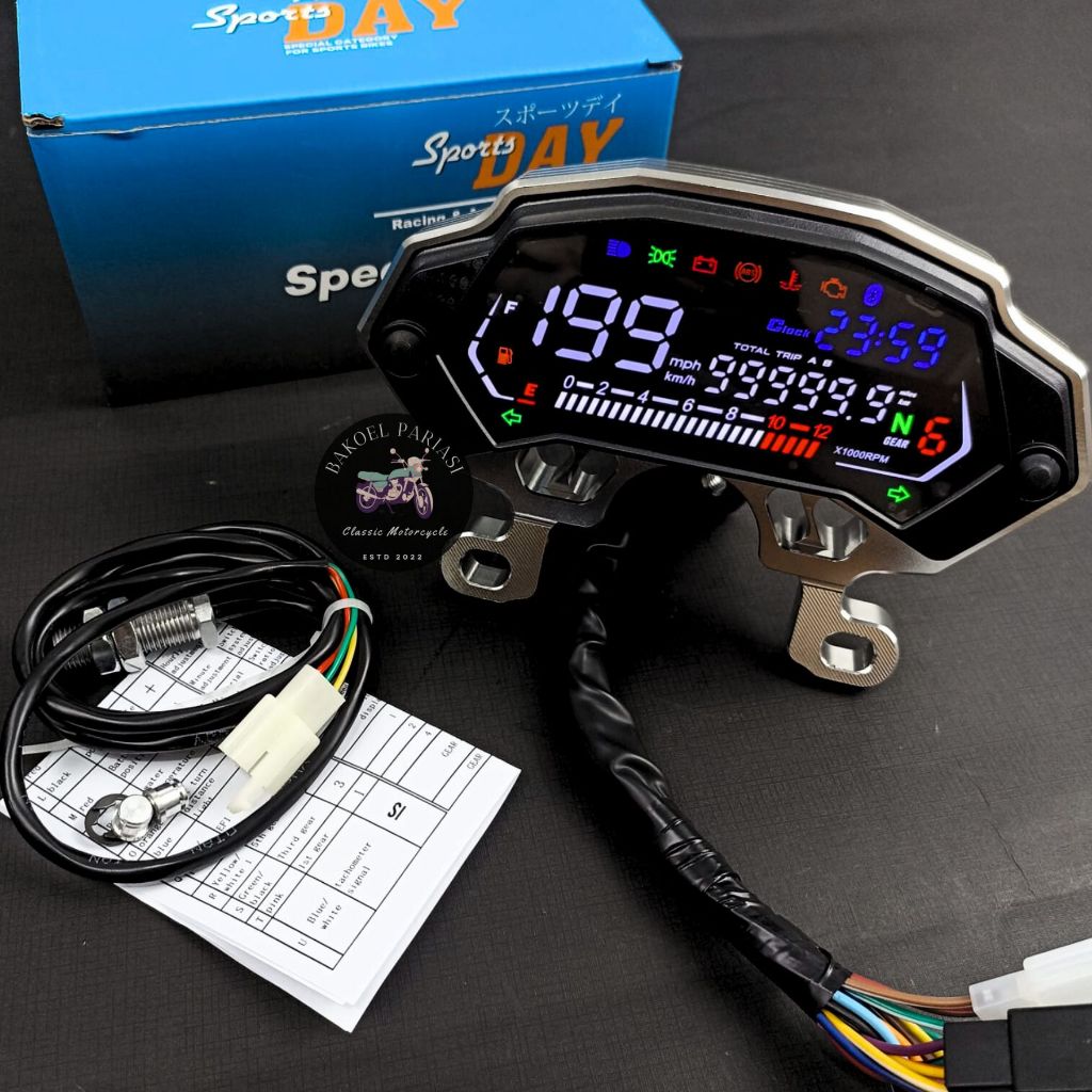 Jual Speedometer Spidometer Spido Ninja Mono 250L set Kabel Sensor Buku Panduan Magnit Set