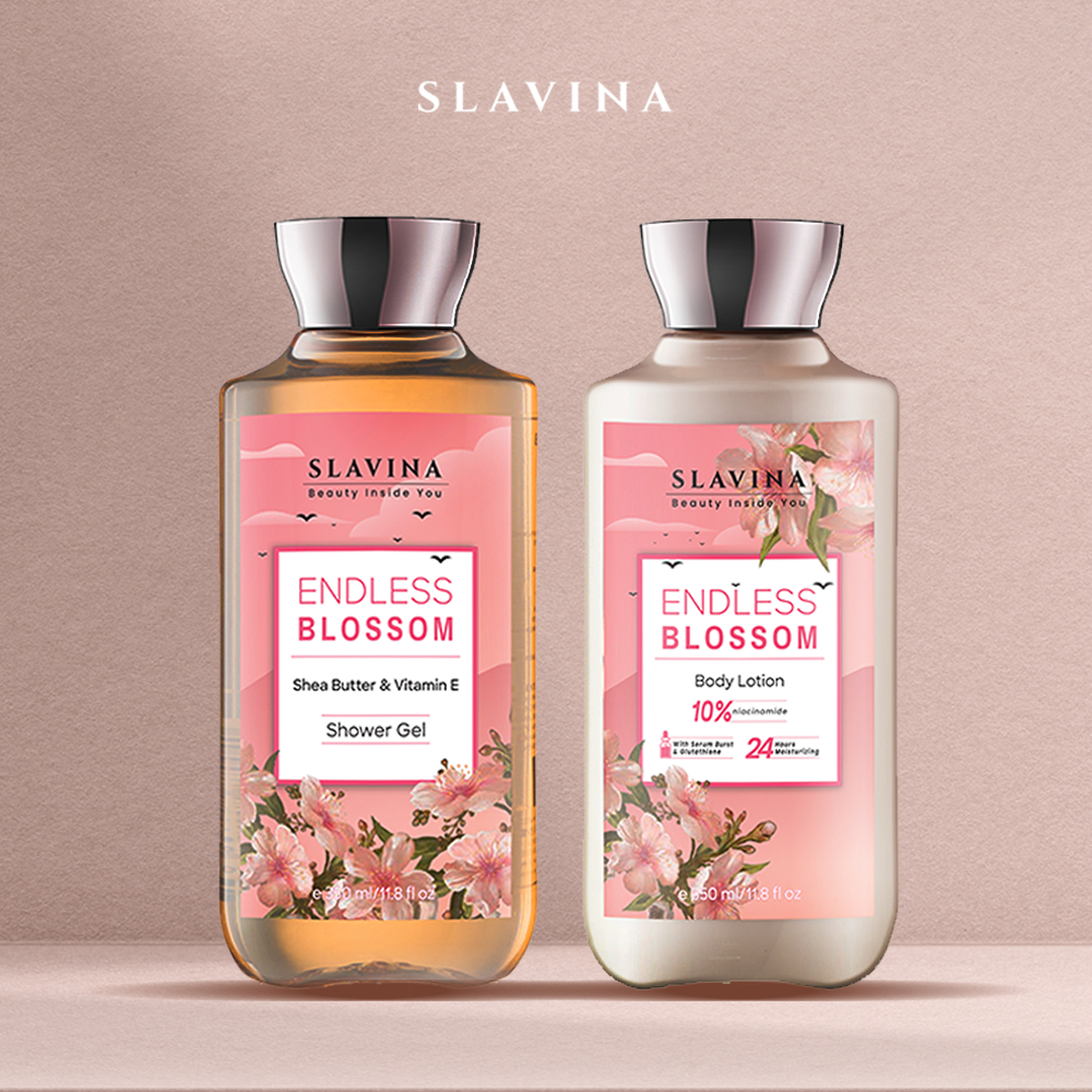 Jual SLAVINA Endless Blossom Paket Body Lotion & Shower Gel Sabun
