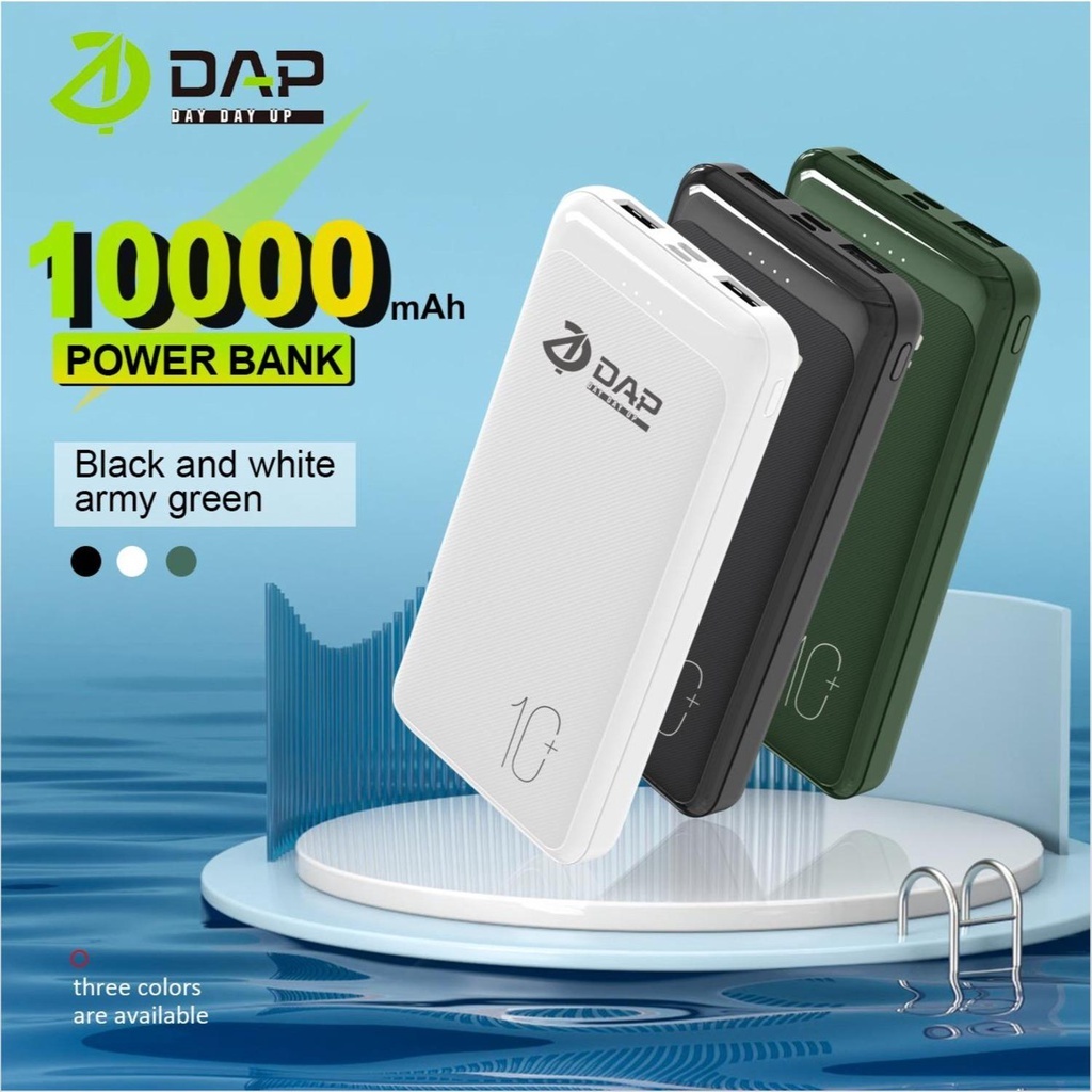 Jual PowerBank DAP 10.000mAh DP111 // 2.4A Dual Input Port Type C