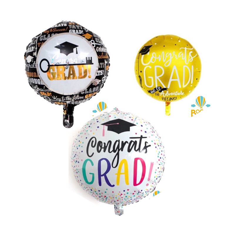Jual BALON FOIL Congrats GRADUATION/GRADS Bulat 40cm | Shopee Indonesia
