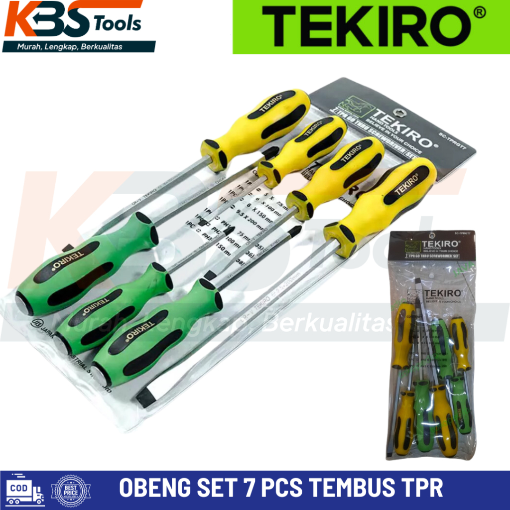 Jual Tekiro Obeng Set Pcs Tembus Tpr Screwdriver Tumbuk Ketok Anti Selip Shopee Indonesia