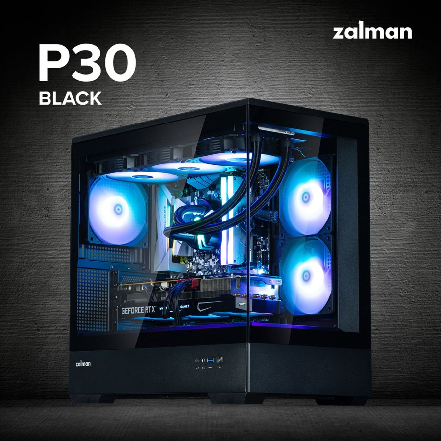 Jual ZALMAN P30 BLACK MATX MINI TOWER PC CASE CASING GAMING CHASSIS