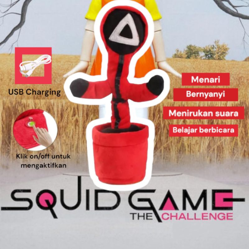 Jual Mainan Boneka Squid Game Kaktus Goyang Mainan Boneka Kaktus