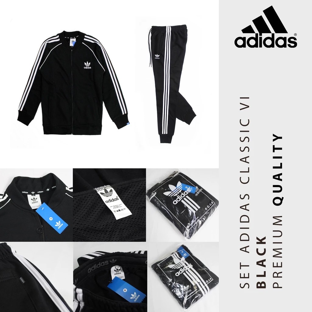 Jual Stelan Jaket Olahraga Pria Adidas Garis Shopee Indonesia