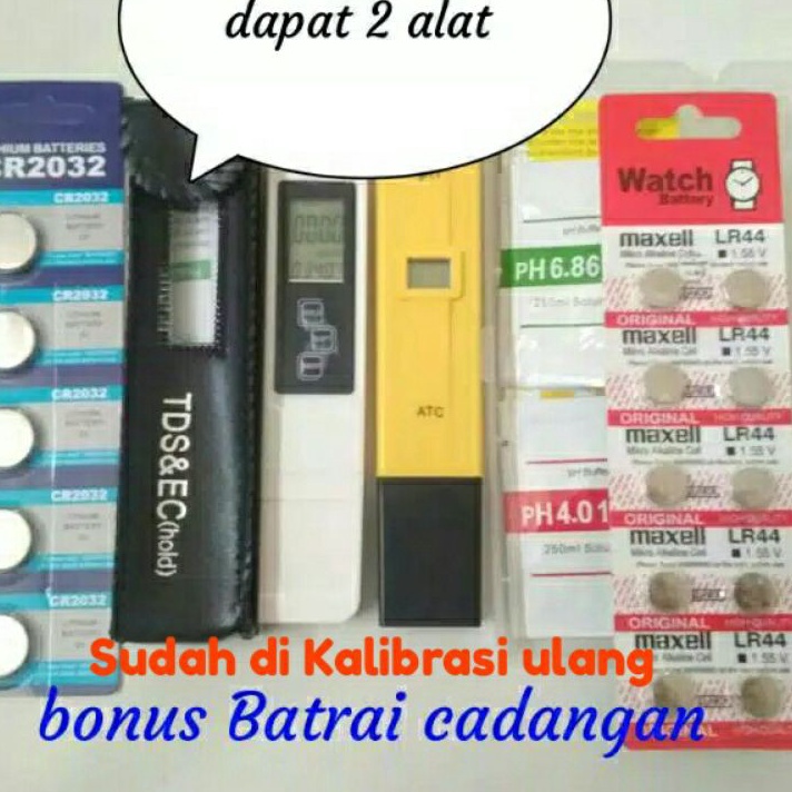 Jual Terkini Paket Alat Ukur Hidroponik Air Minum Ph Dan Tds Ec Meter Bonus Batrai Cadangan