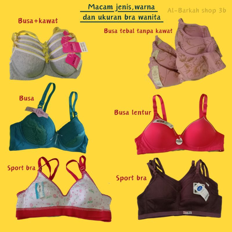 Jual BH/bra/sport bra wanita berbagai macam jenis model warna dan