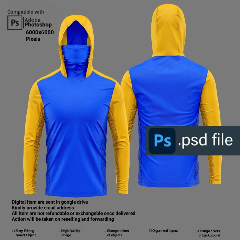 Jual Mockup Jersey Mancing | Editable Realistic Mockup Jersey Front