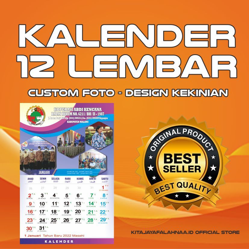 Jual Kalender Dinding 2024 12 Lembar 1 Bulanan Custom Foto Design Kekinian Aesthetic 1588