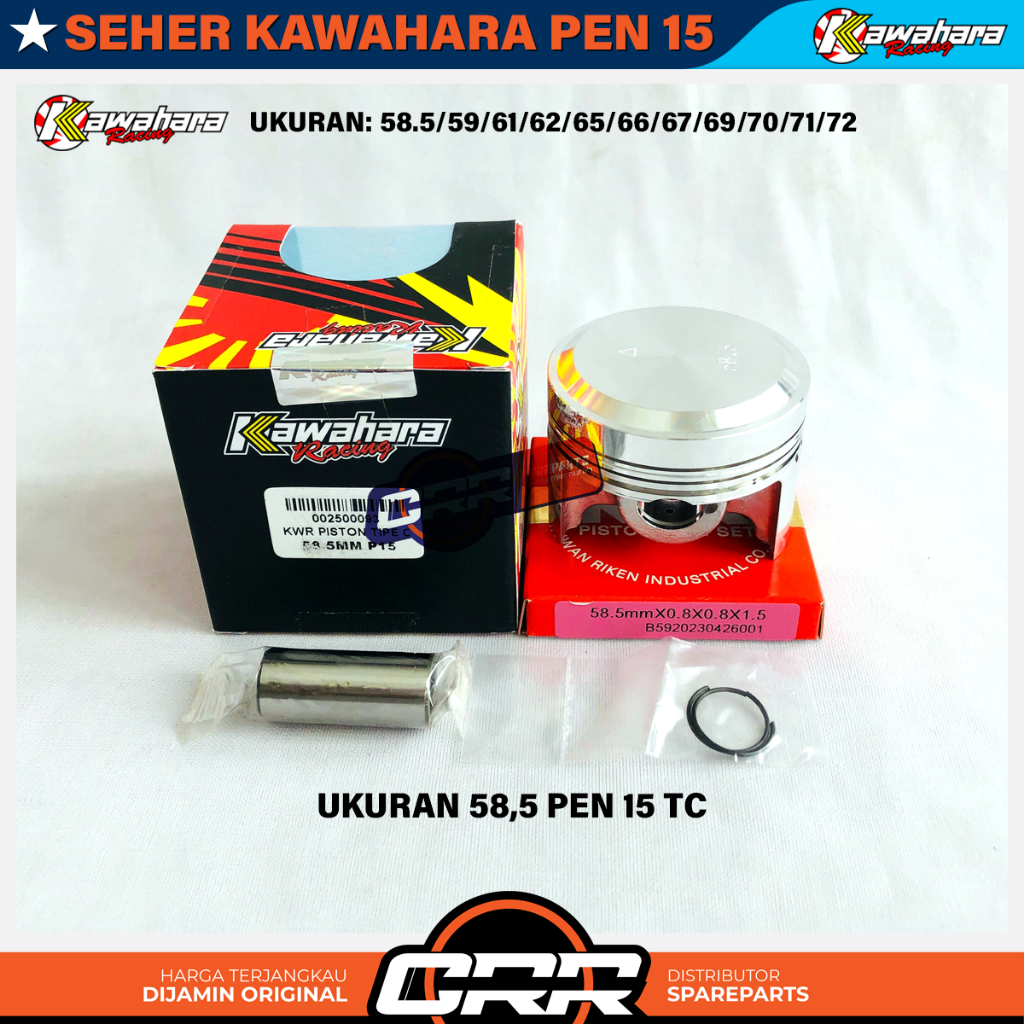 Jual Seher Kit Piston Paket Racing Kawahara Pin/Pen 15 Ukuran 58,5 59 ...