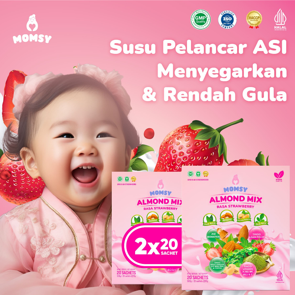 Jual Asi Booster Almond Mix Rasa Strawberry Susu Pelancar Asi