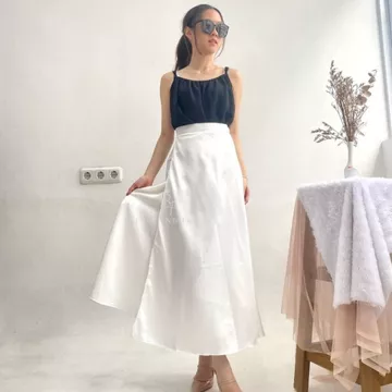 KANSHA Rok Lilit Satin Rok Kondangan A Line Flare Bawahan Kebaya B1084