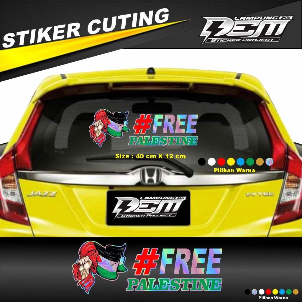 Jual STIKER FREE PALESTINE UNTUK KACA BELAKANG STIKER PEDULI PALESTINE