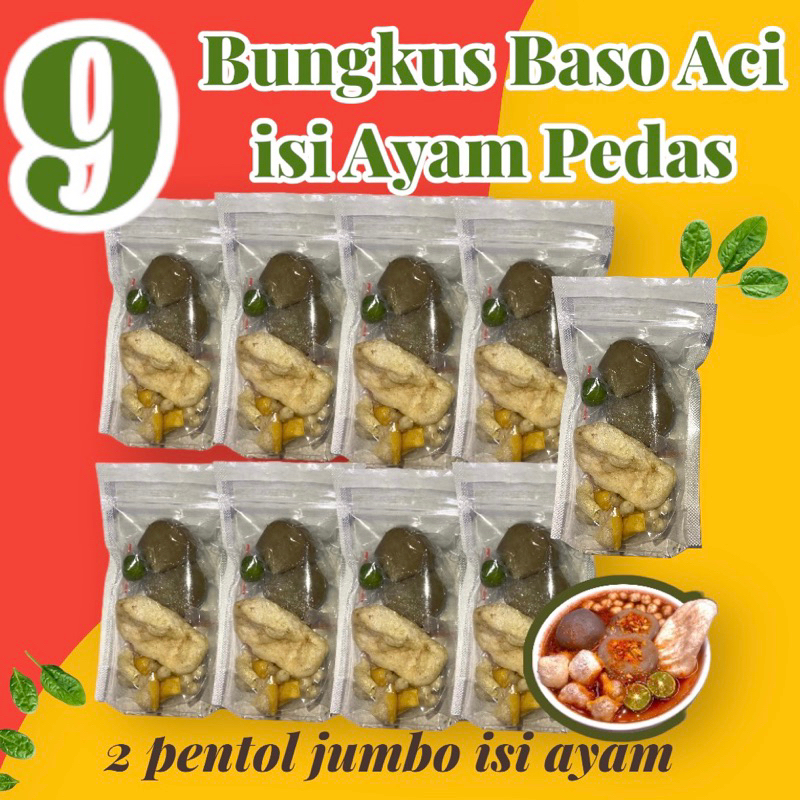 Jual Paket Hemat 9 Bungkus Baso Aci Isi Ayam Suwir Boci Sehot Baso Aci